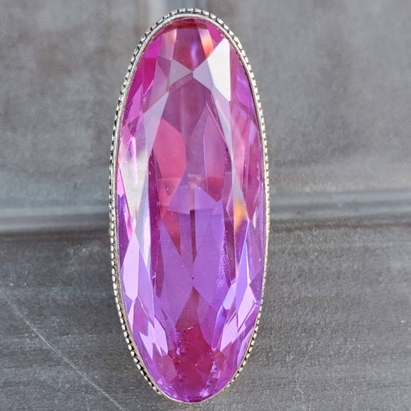 New Oversized Iolite 925 Silver Statement Ring. - Picture 13 of 16